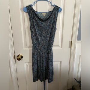 Banana Republic blue and gray, cowl neck sundress. Size S. Front tie belt.